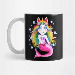 Unicorn Mermaid Rainbow Girls Mermicorn Cute Gift- Mug